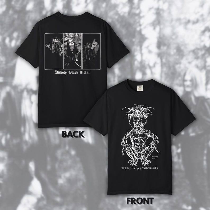 Music.Soul Camiseta Unissex Darkthrone Banda Estampa A Blaze In The Northern Sky Morning Star Confortável Moderna Est...
