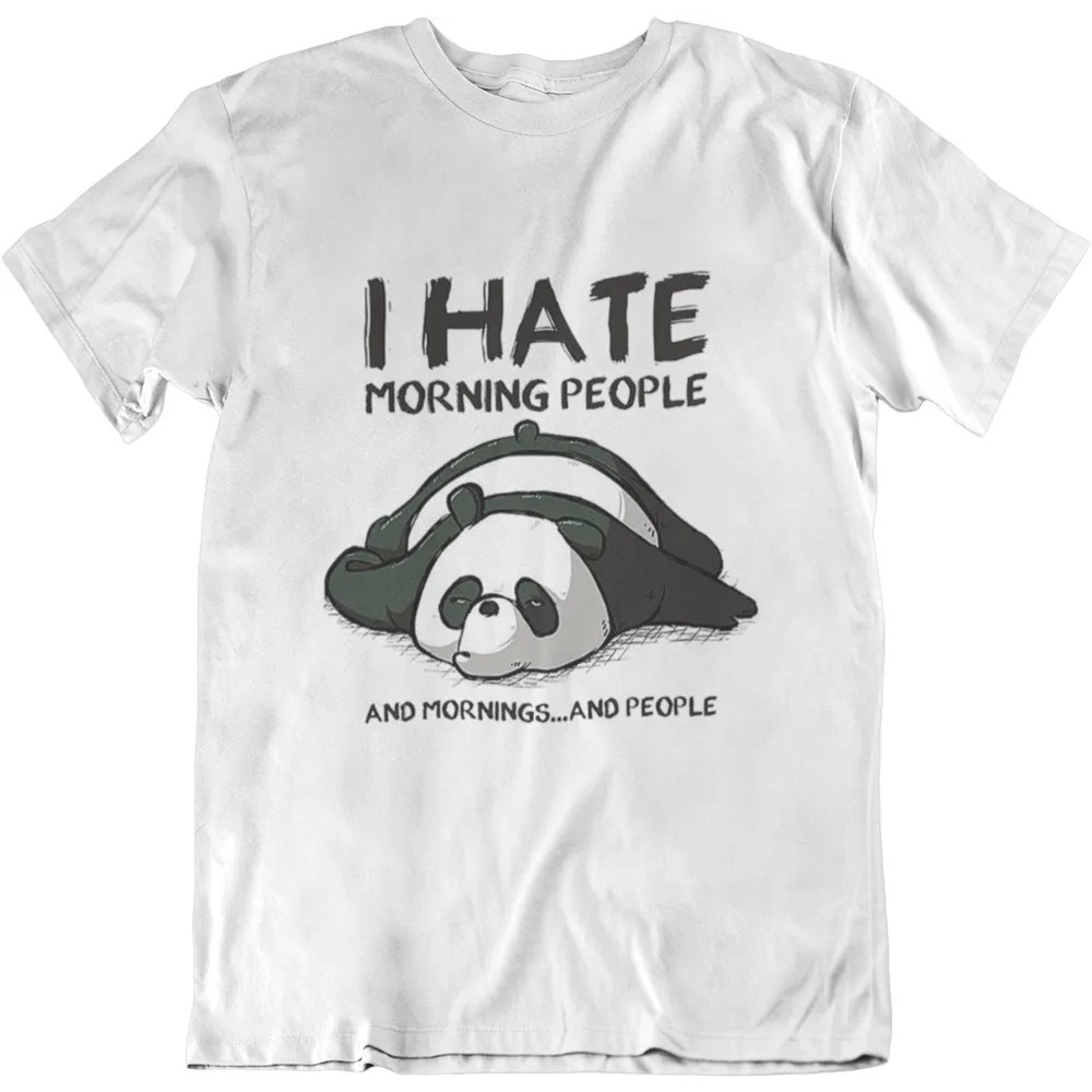 Camiseta Unissex Panda Bear I Hate Morning People Morning Promoção