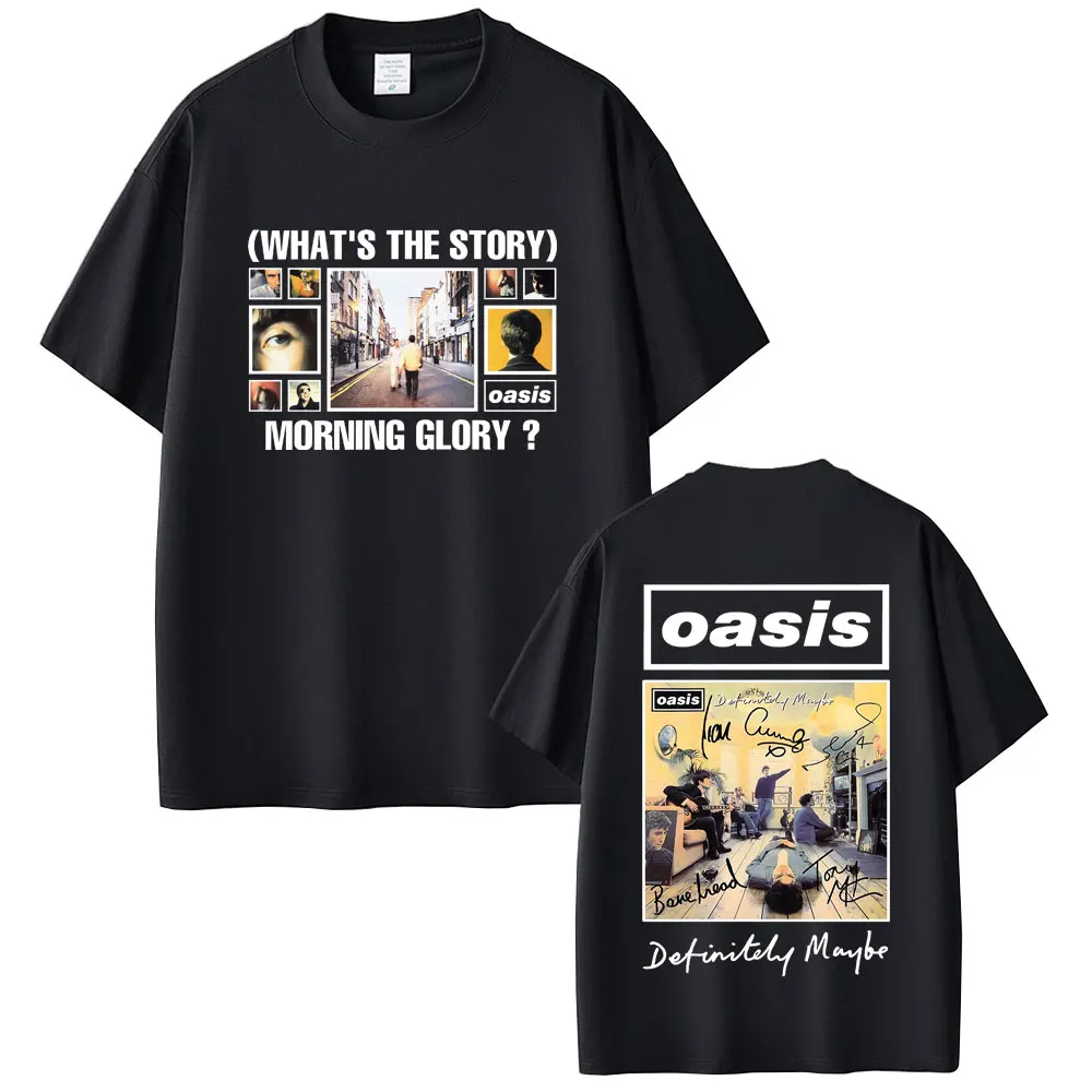 Camiseta Basica e OVERSIZED Oasis Definitely Maybe Morning Glory World Tour Unissex - Darknezz