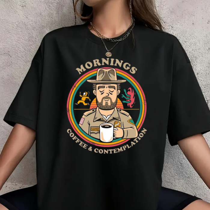 Camiseta Unissex Algodão Hopper Mornings Coffe & Contemplation