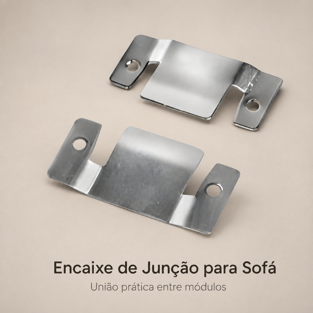Kit Encaixe de Junção para Sofá – Conector Mão Amiga Universal em Metal