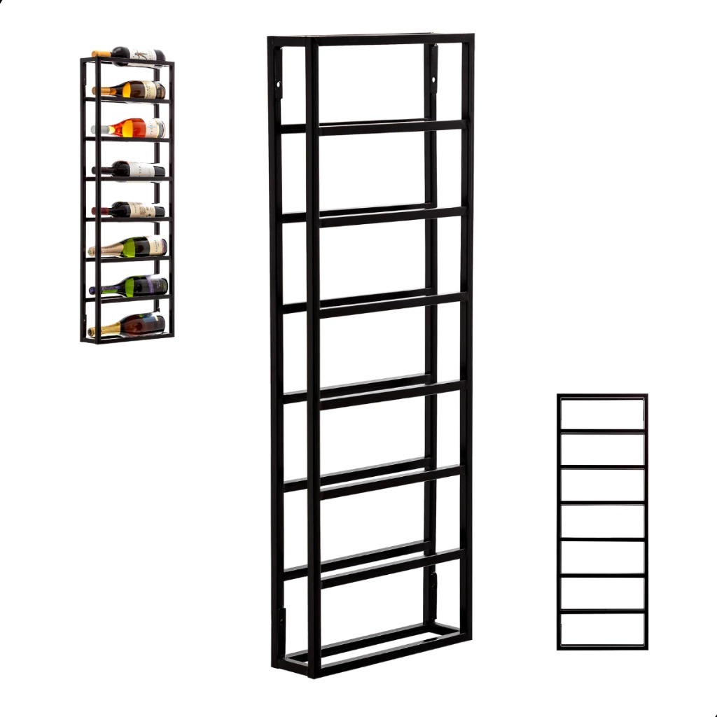 Adega Suspensa 8 Garrafas Vertical Industrial Moderna de Parede
