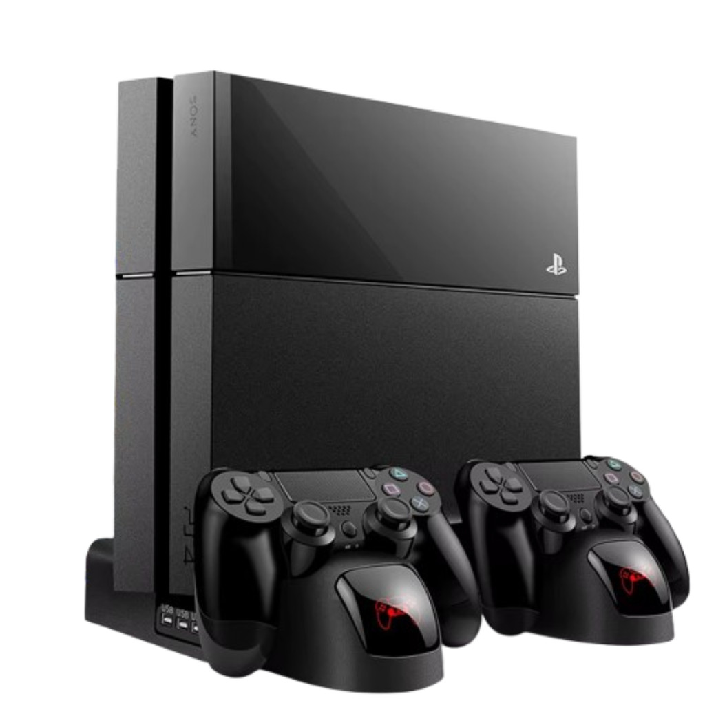 PS4 Slim Suporte Vertical Com Controlador De Ventilador Resfriamento Do Refrigerador Carregador Estação De Carregamento
