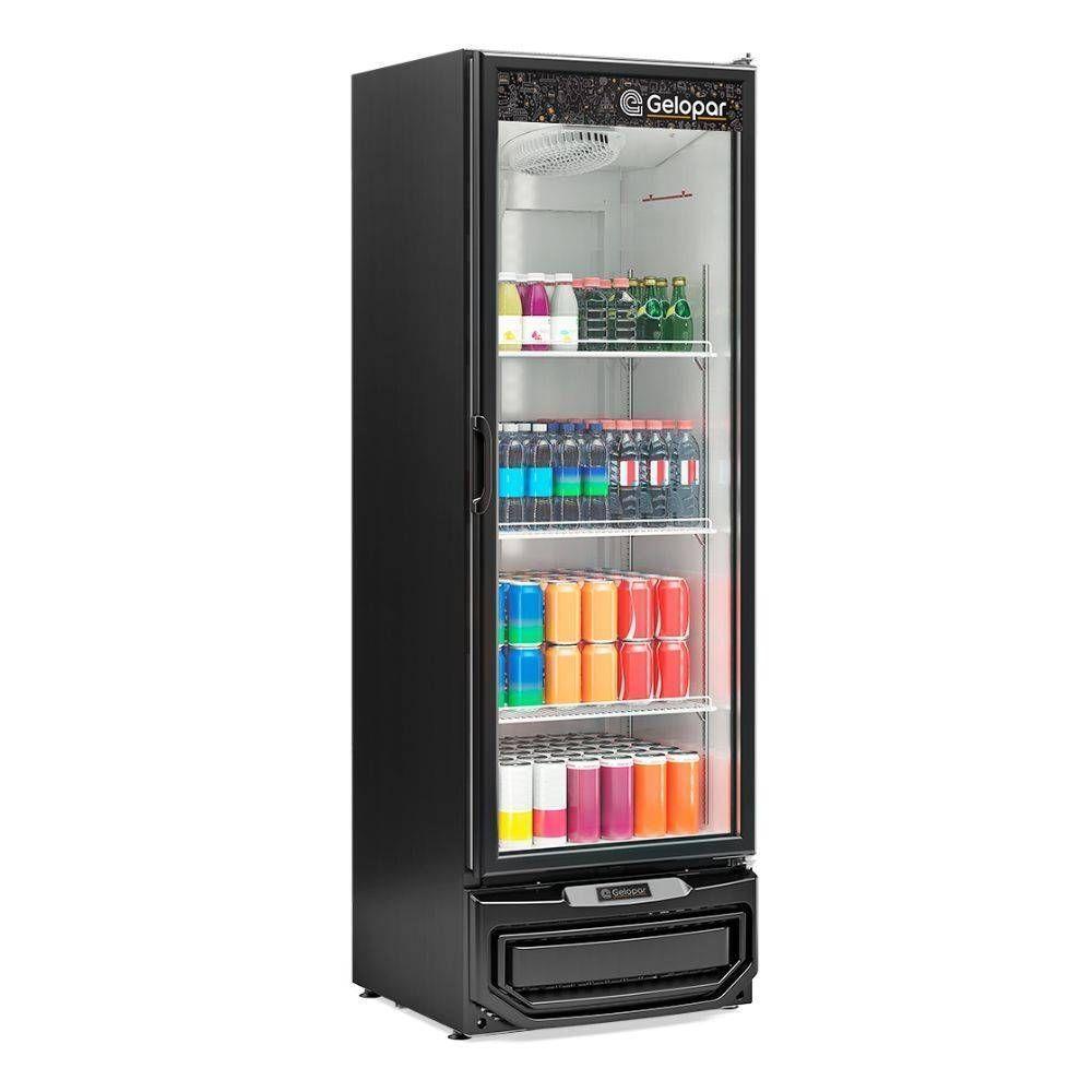 Refrigerador Vertical GPTU40BIN Compressor Inverter Porta de Vidro Preto Gelopar 410L
