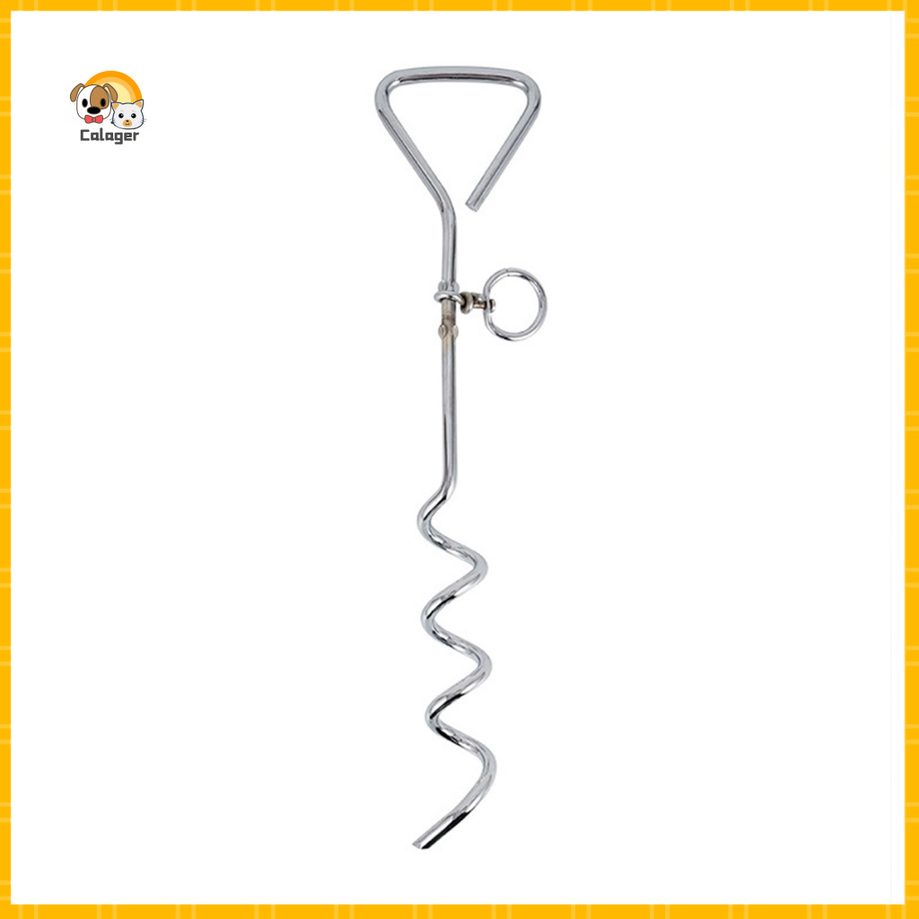 Pet Spiral Ground Screw Reliable Tie-out Stake Heavy Duty Stainless Steel Dog Tie Out with Swivel Anti-rust Outdoor Anch