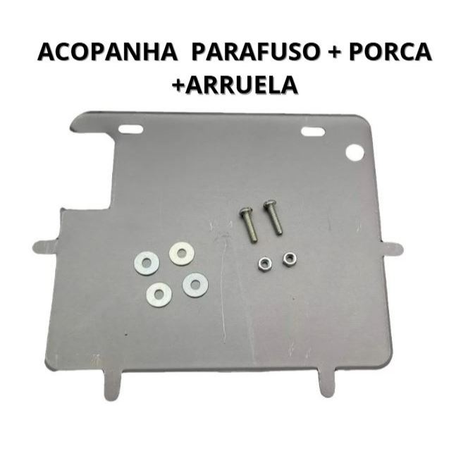 kit Suporte Placa Mercosul Universal + Parafusos de fixação, REFORÇADO- GALVANIZADO.
