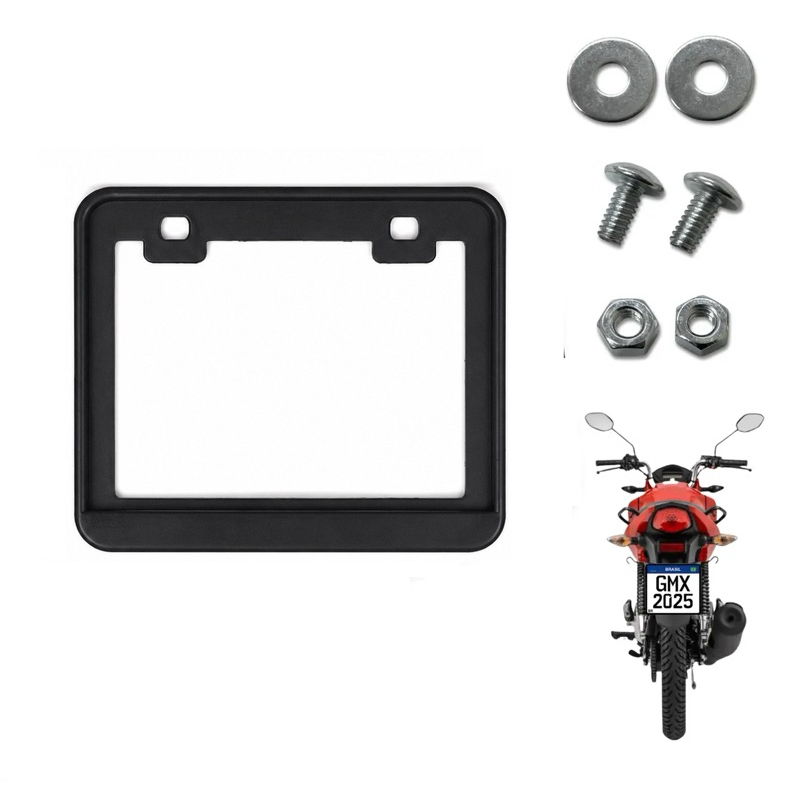 Suporte Placa Moto Mercosul Universal Protetor Moldura