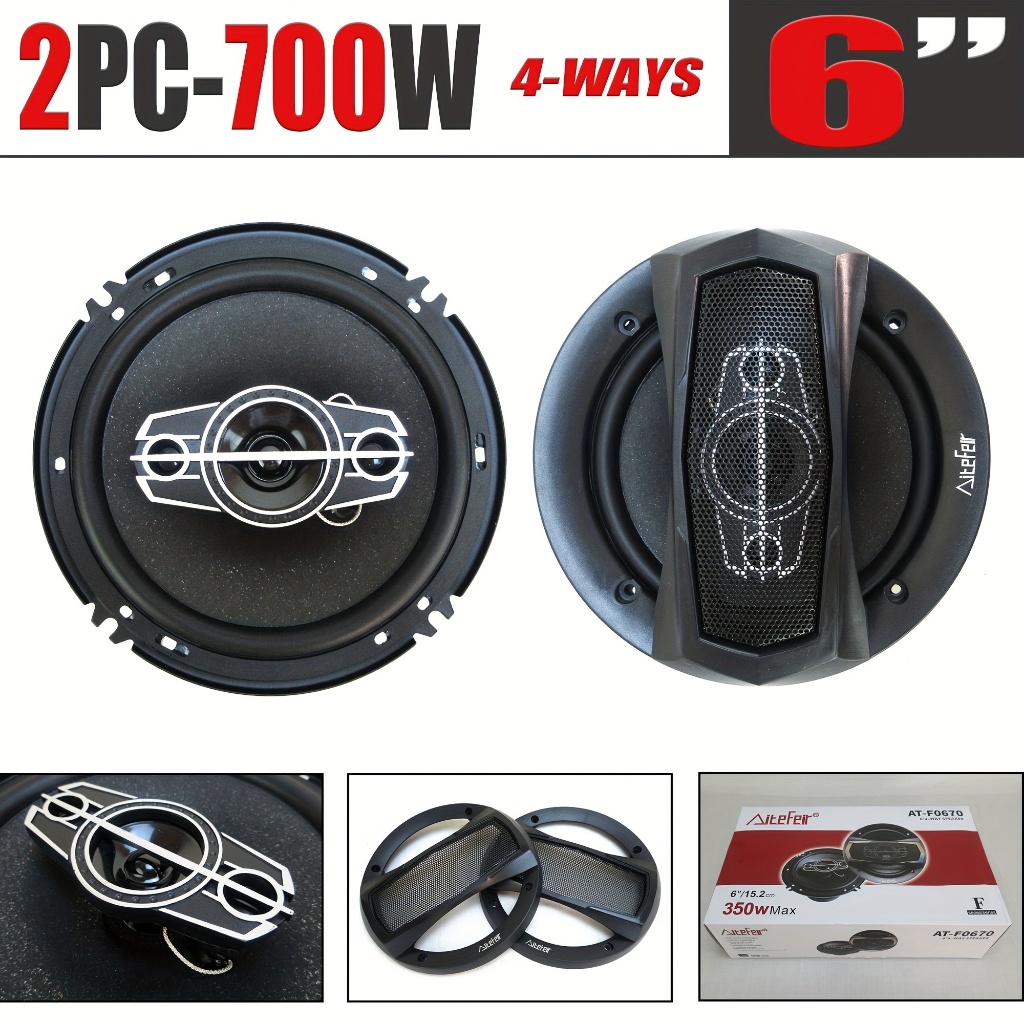 6 Polegada AiteFeir AT-F0670 Alto-Falantes Coaxiais De 4 Vias Para Carro 700W Total 2 Peças Falante De Gama Completa Atu
