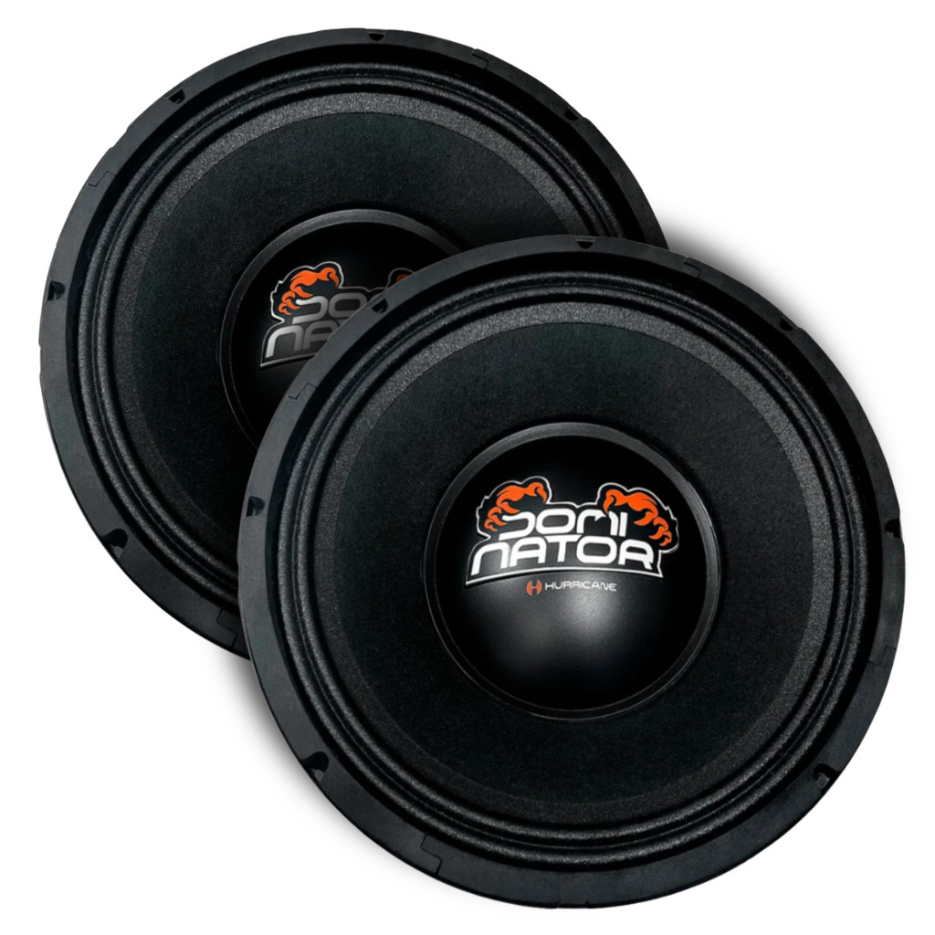 Kit 2 Woofer 10 Polegadas Hurricane 350w Rms Dominator DTW10 8 Ohms Bobina Simples 700w Pico Peça