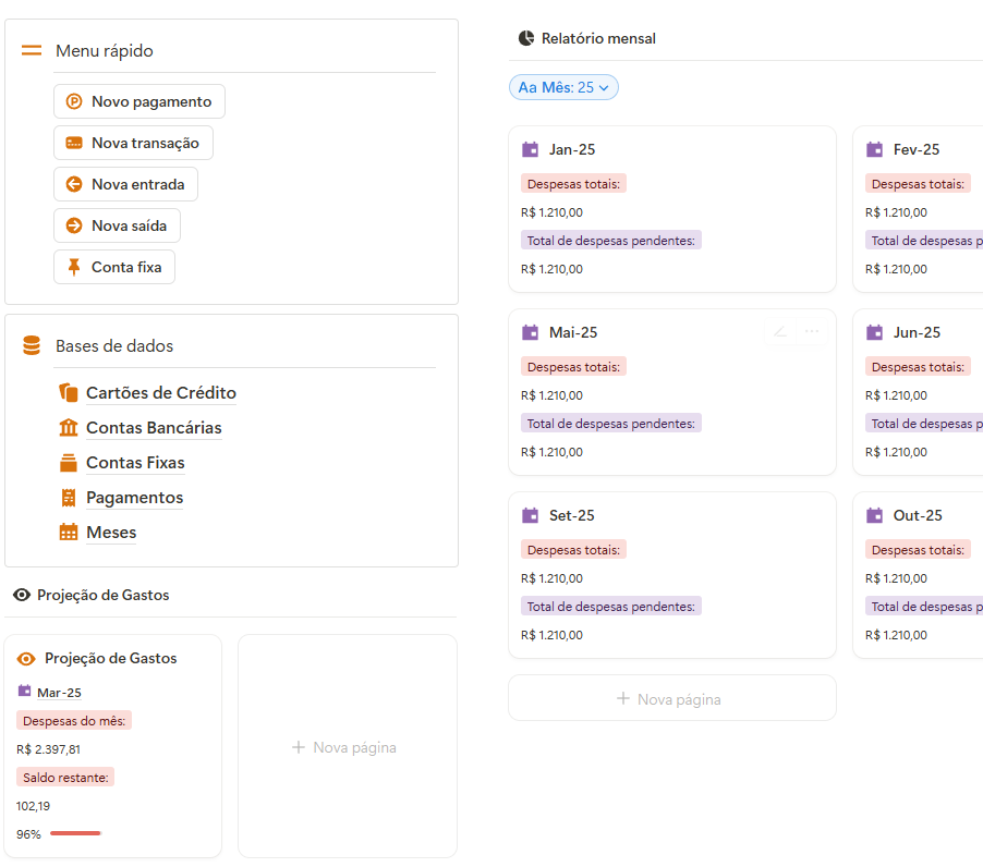 Template Financeiro - Gestão Avançada Notion