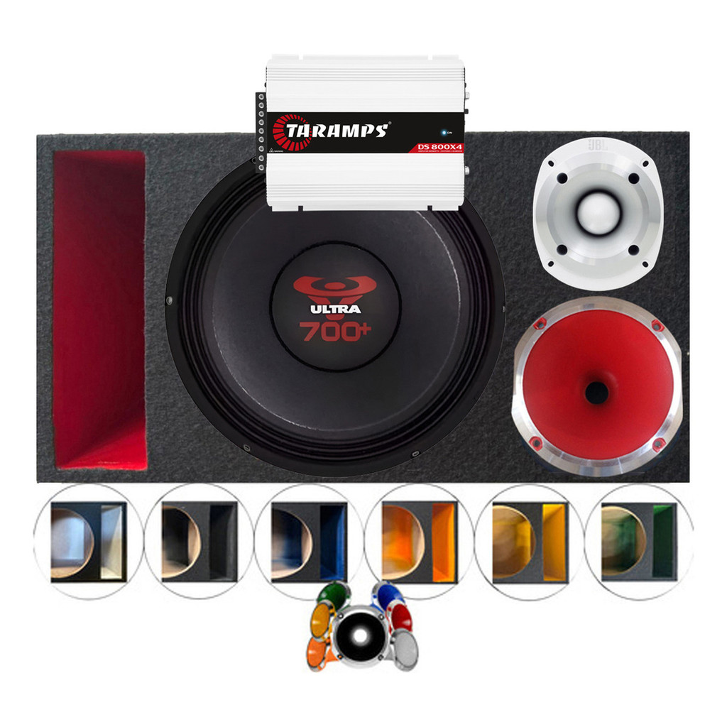CAIXA TRIO DUTO REGUA ULTRAVOX 12 POL 700W JBL TRIO CORNETA 1425 COMPLETA