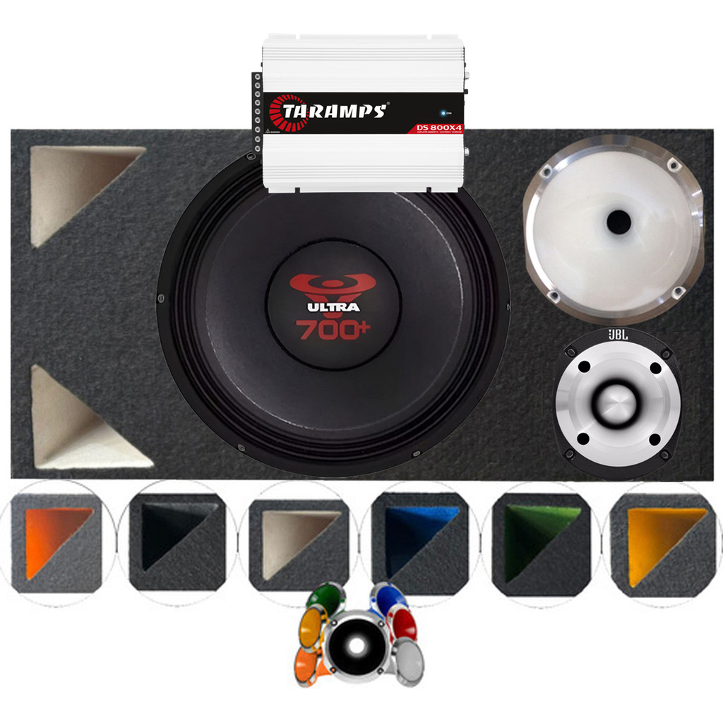 CAIXA TRIO DUTO TRIANGULO ULTRAVOX 12 POL 700W JBL TRIO CORNETA 1425 COMPLETA
