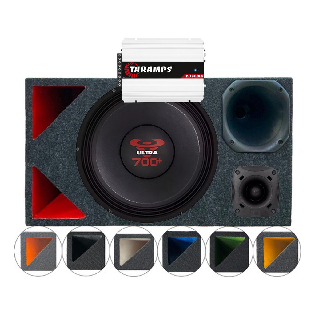 CAIXA TRIO DUTO TRIANGULO WOOFER ULTRAVOX 12 POL 700W JBL COMPLETA