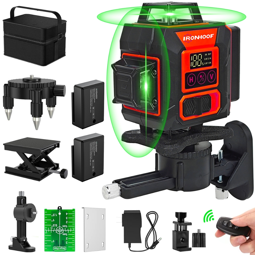 Nivel A Laser Profissional A Bateria Portatil 16 Linhas Verde ​​Precisão