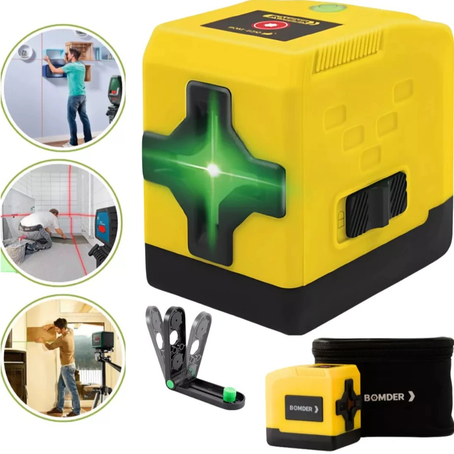 Nível a Laser bomder com 2 Linhas Cruzado Portátil  com Bolsa e Suporte