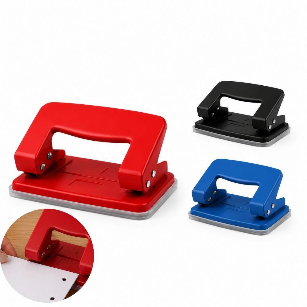 Perfurador de Papel 2 Furos de 6 mm para até 10 Folhas, Furador com Base Antiderrapante e Design Ergonômico para