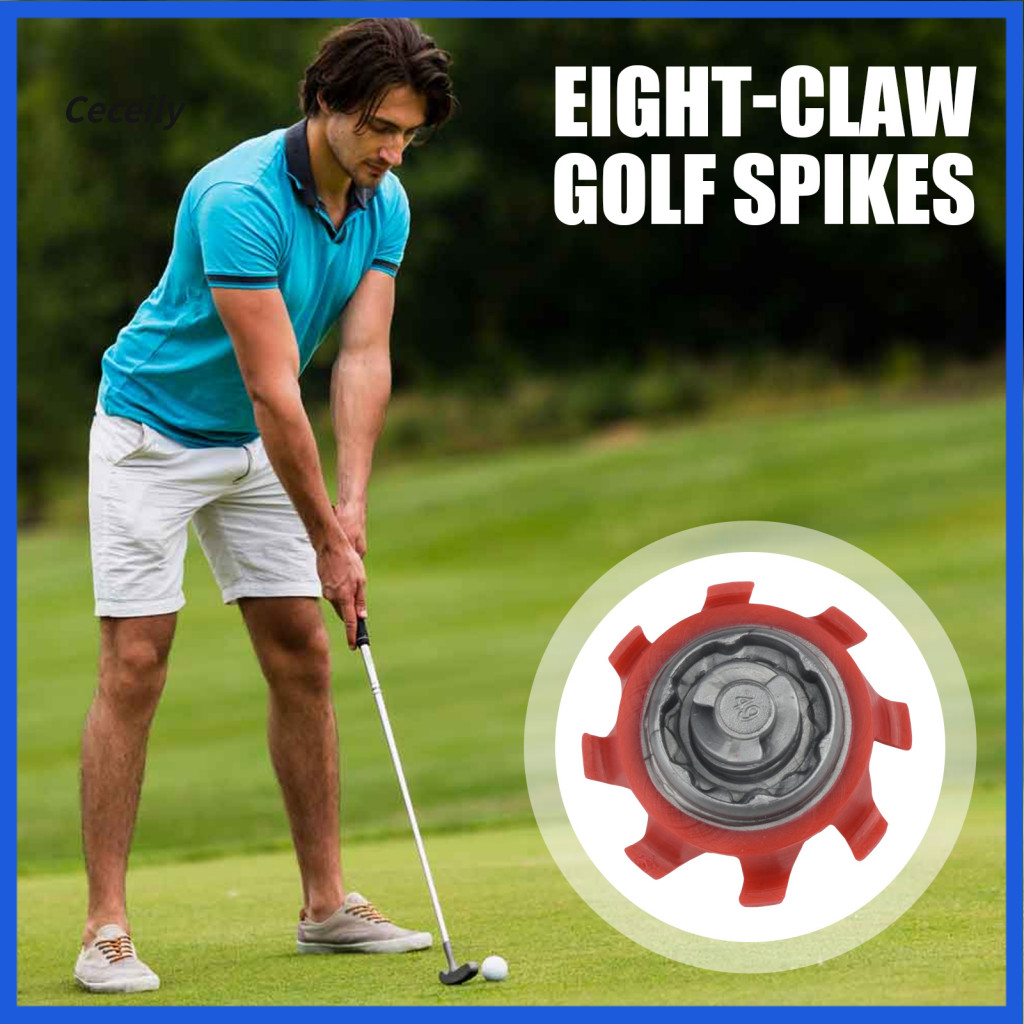 Durable Golf Cleats Shoe Spikes Lightweight 8-prong Anti-slip Replacement for Fast Twisting Universal Fit Shoes Accessor