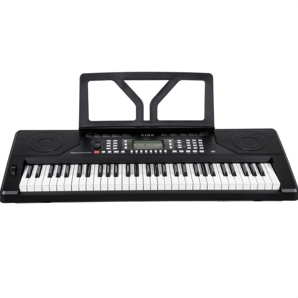 Teclado Musical Digital Acordes K189 Preto 61 Teclas Sensitivas