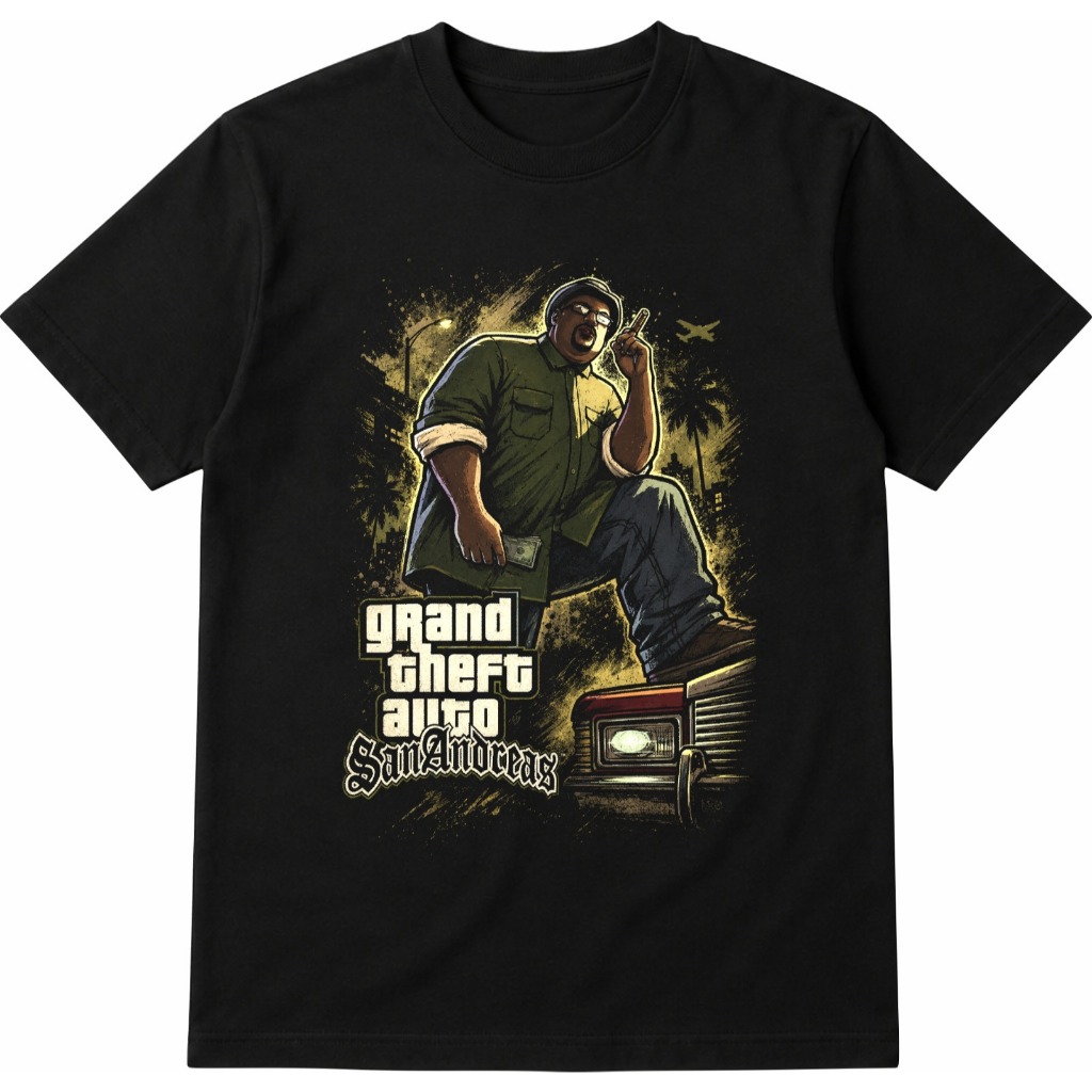 Camiseta GTA San Andreas Big Smoke 100% Algodão Blusa Camisa Games Jogos Grand Theft Auto Rockstar
