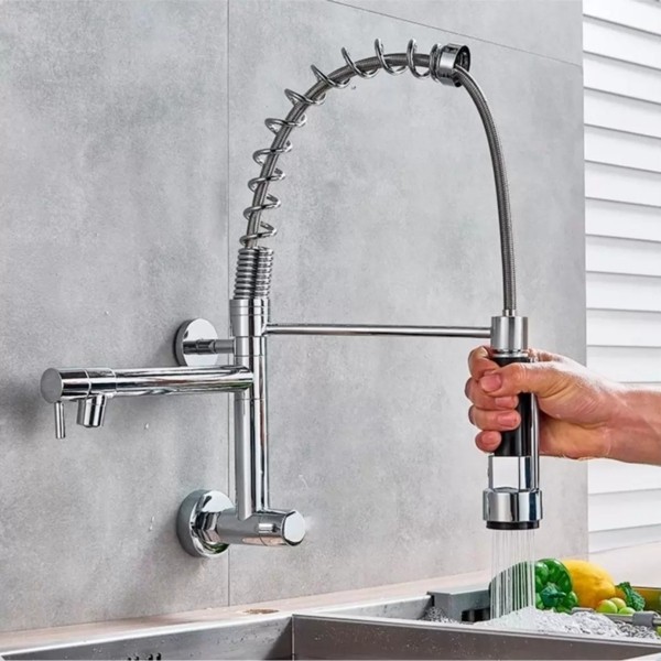 Torneira Cozinha Pressão Giro 360 Adaptador Pia Lava Inox Ducha Flexível Bico Chuveirinho Esguicho