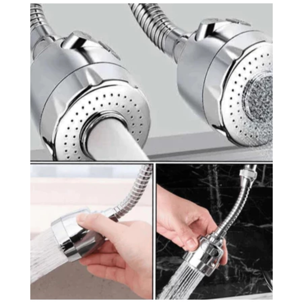 Chuveirinho Torneira Extensor Bico Giratório 360 Graus Adaptador C/ 2 Jatos pia Tubo, Torneiras Gourmet Arejador