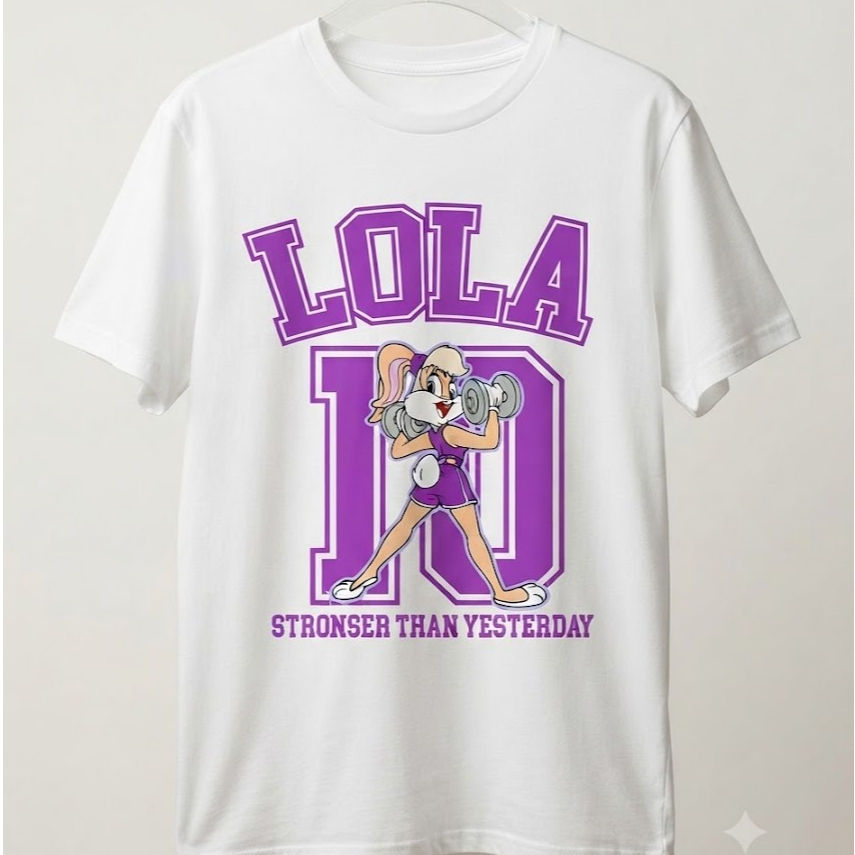 Camiseta Lola Bunny Fitness Unissex – Camiseta Estampada Academia Stronger Than Yesterday
