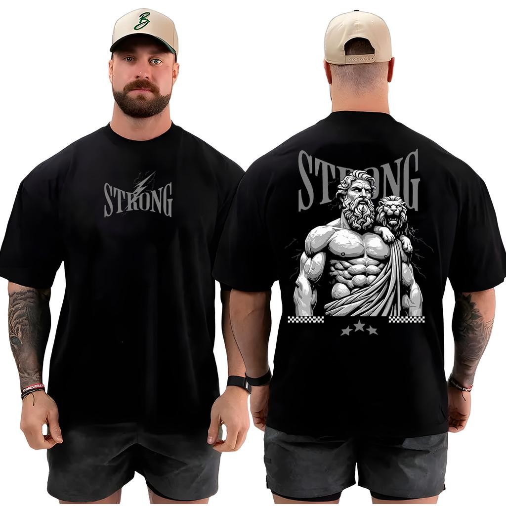 Camiseta Camisa Oversized para Academia Treino Musculação Maromba Com estampa Stronger Streetwear 100% Algodão