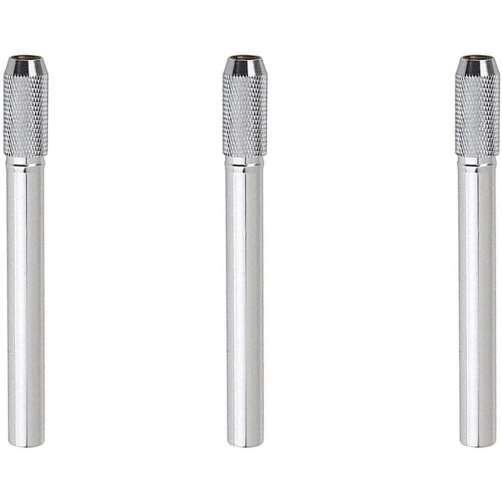 JJLFresheners 3Pcs Silver Extenders Dual Head Pencil Extender for Artists Adjustable Metal Handle Pen Holder Lengthener