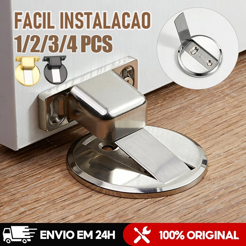 1/2/3/4 PCS Slim Magnetic Door Lock Clip Stainless Steel Chrome Strong Magnetic Attraction