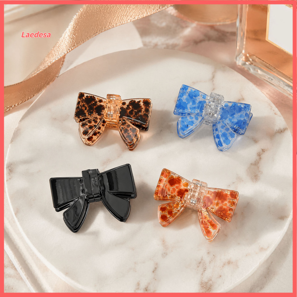 Anti-yellowing Hair Clip 4pcs Women’s Clips Set Imitation Acetate Claw with Strong Spring Clamp 3d Bow Design Magnetic