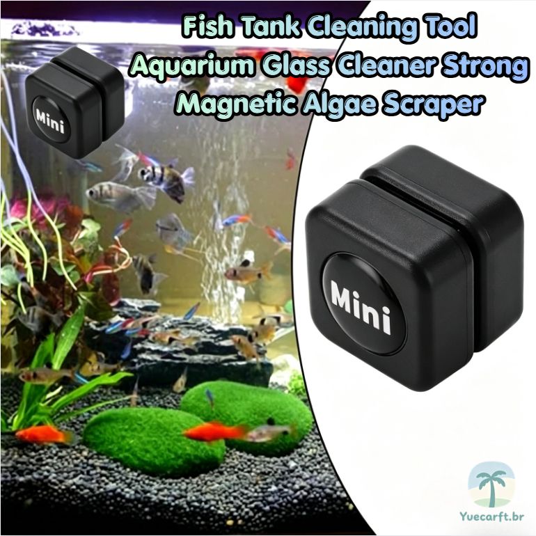 Fish Tank Cleaning Tool Aquarium Glass Cleaner Strong Magnetic Algae Scraper