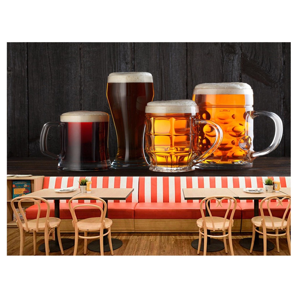 papel de parede Cerveja bebida canecas 3D 7,5m² AL112