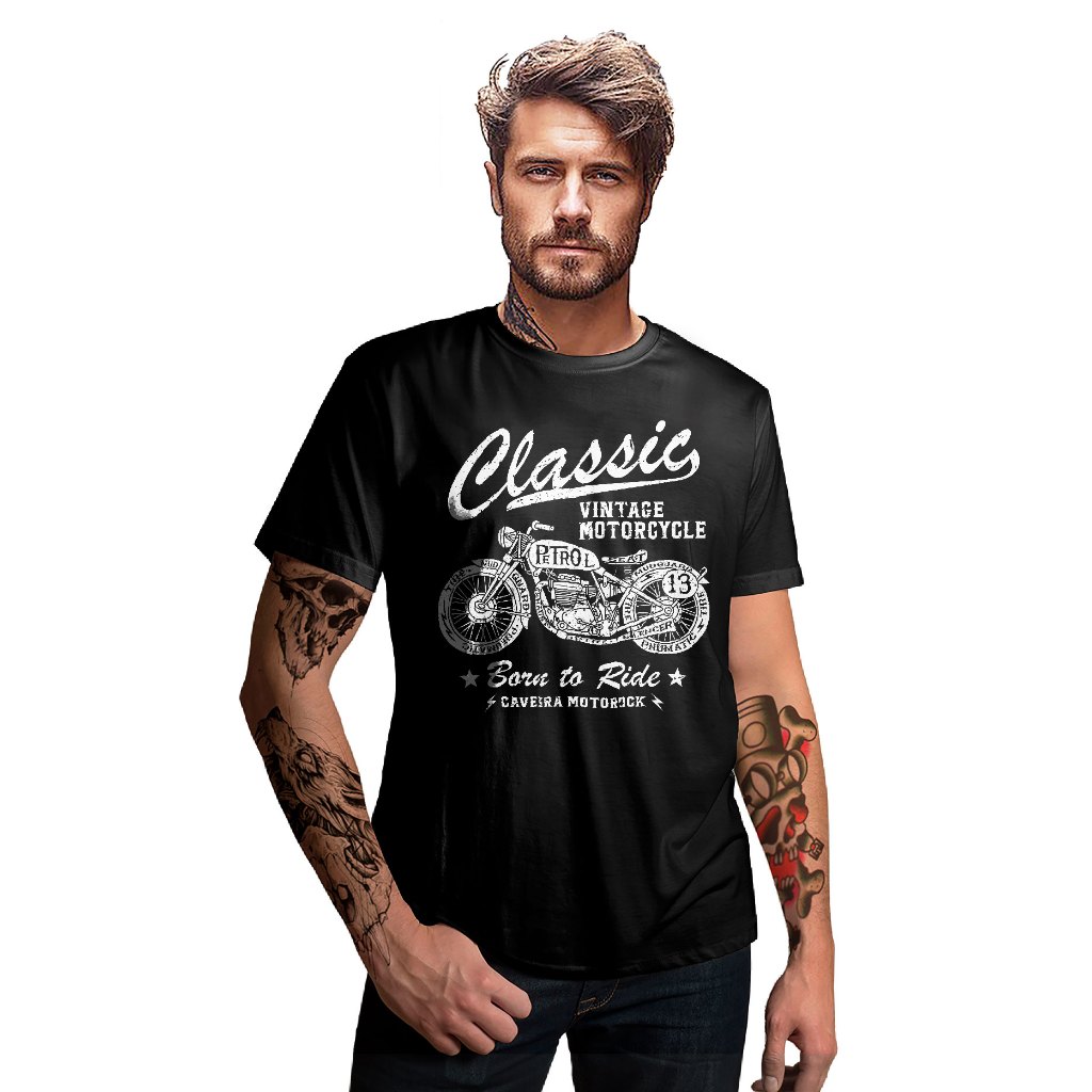 Camiseta Classic Moto Rock Harley Vintage Custom Camisa Unissex