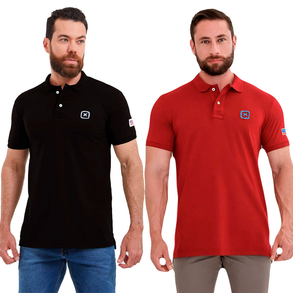 KIT 2 Camisas Polo Masculina Classic Custom Bordado TXC Lançamento