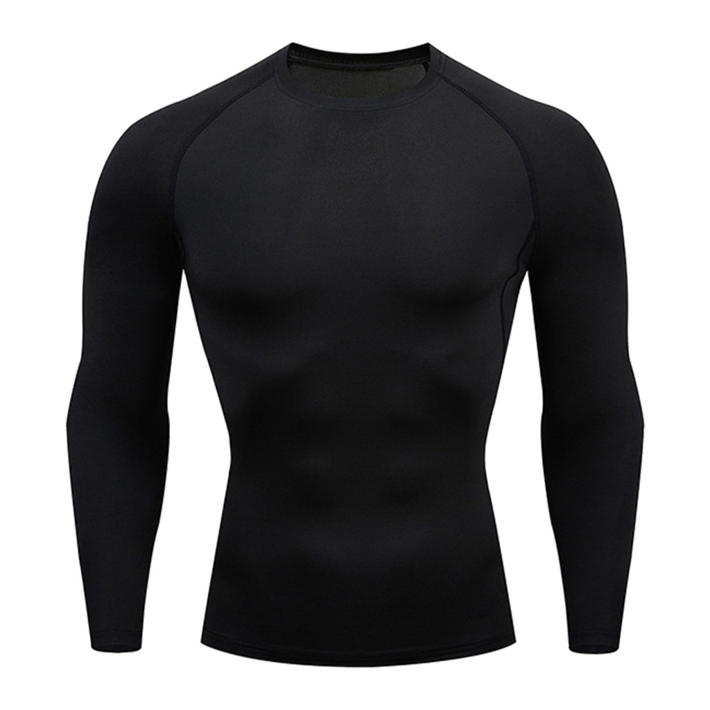 Highly Elastic Men Long Sleeve Tops Men's Quick-dry Fitness T-shirt O-neck Skinny Fit Sportswear Top for Gym Running Wor