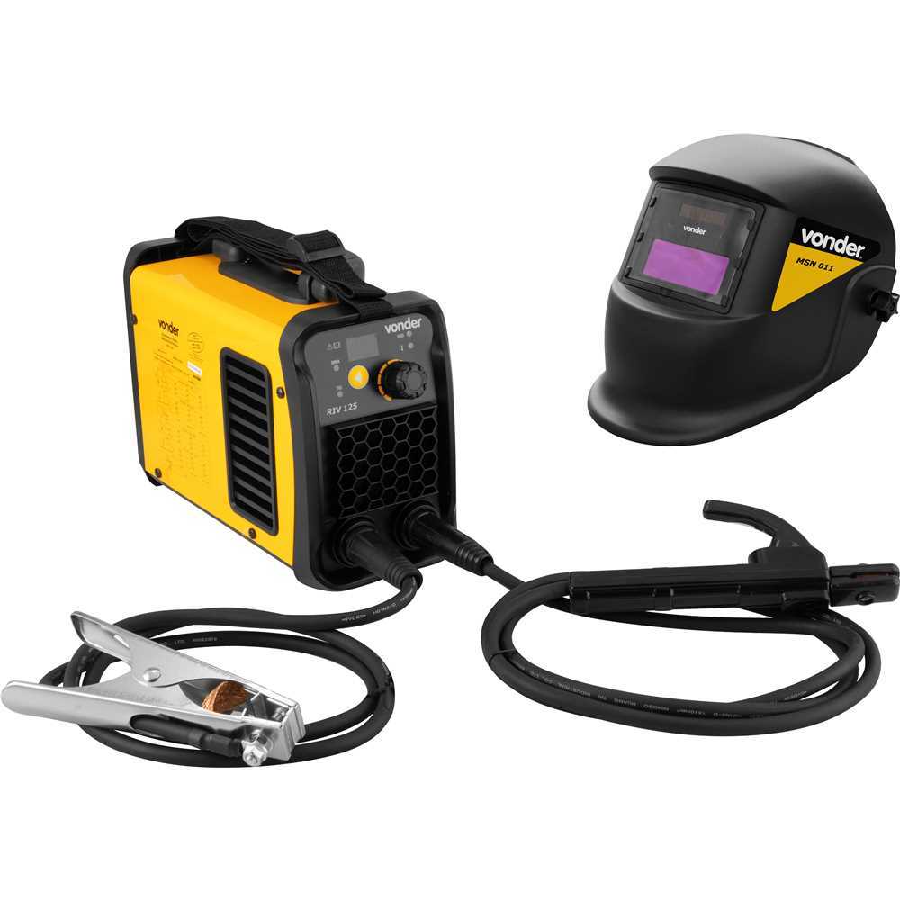Kit Inversora VONDER IM 125 120A TIG LIFT + Máscara Automática Bivolt VRD Portátil 2.5kg