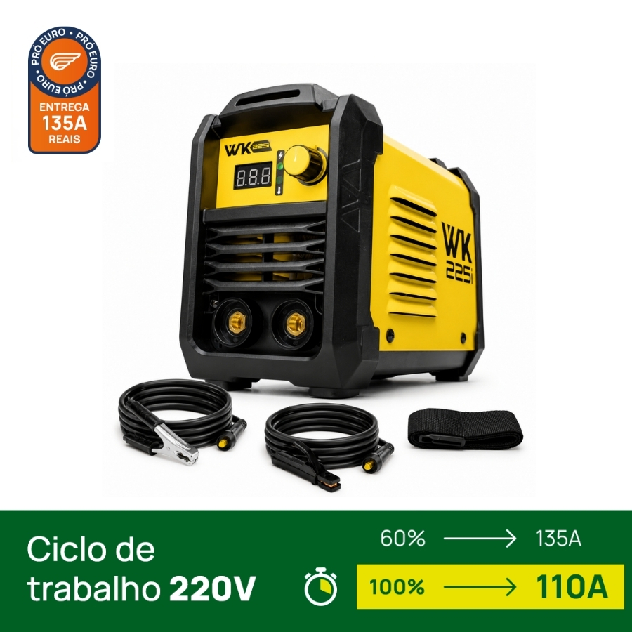 Máquina de Solda Inversora 135A WK225i MMA ELETRODO TIG LIFT 220V Profissional Portátil -  Pró Euro