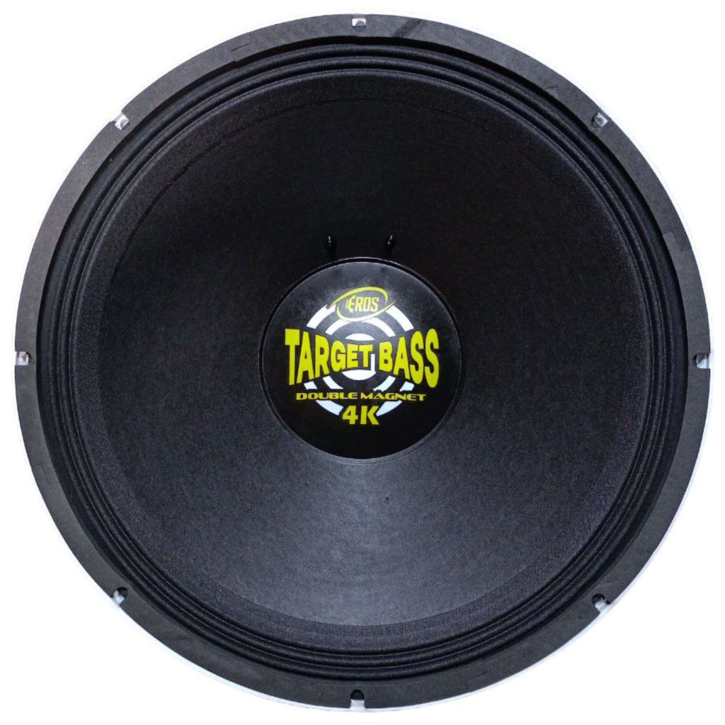 Alto Falante Eros Target Bass Double Magnet 4K 18 Polegadas 2000W RMS 4 Ohms Branco Grave e Sub