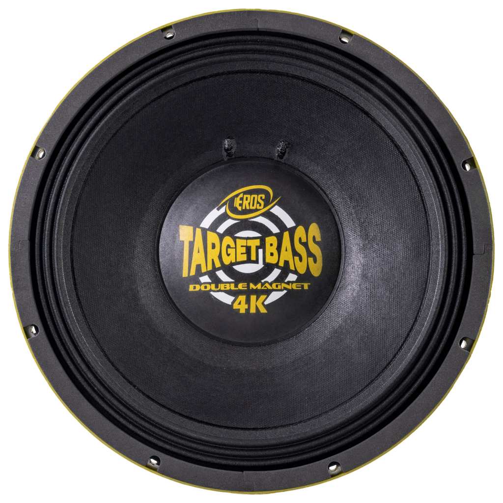 Alto Falante Eros Target Bass Double Magnet 4K 15 Polegadas 2000W RMS 4 Ohms Amarelo Grave e Sub