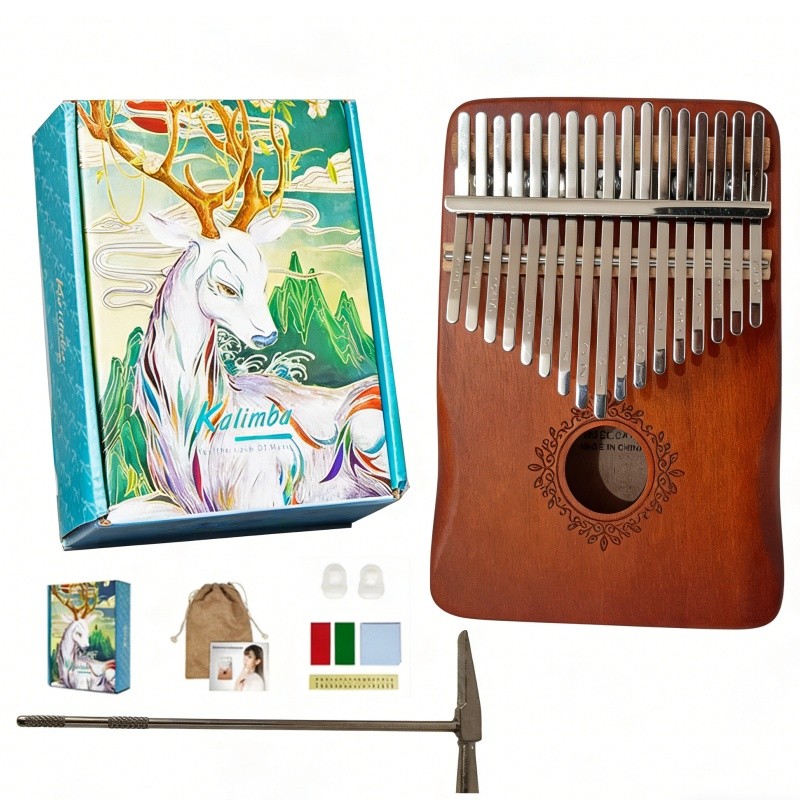 Kalimba 17/21 Chaves Piano Dedo Instrumento Percussão Para Adultos E Tniciantes