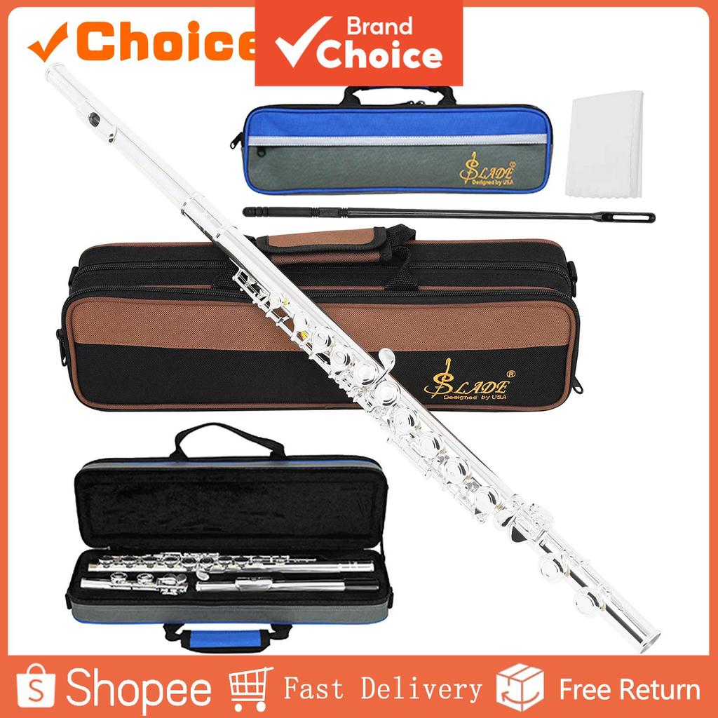 SLADE C Key Flauta 16 Buracos Abertos Fechados Instrumento De Sopro De Concerto Transversal Profissional Com Caixa Pano