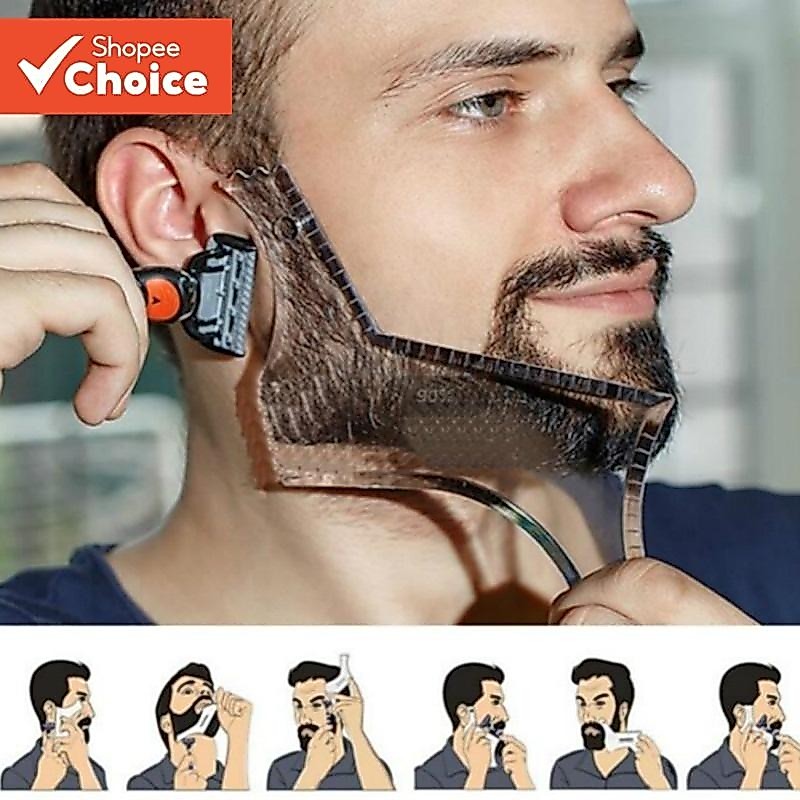 Homem Barba Modelo De Ferramenta De Modelagem De Dupla Face Penteador Depilação De Barbear Para