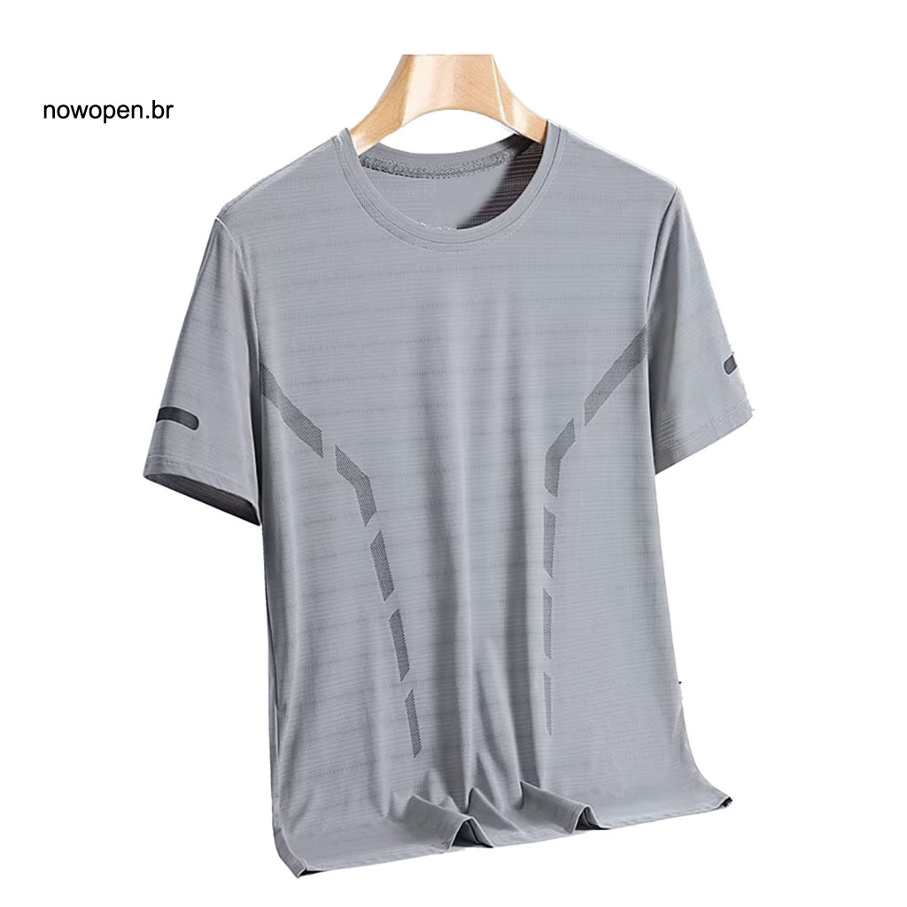 Breathable Training T-shirt Ergonomic Fit Fitness Top Men's Quick Dry Workout Shirt Lightweight Moisture Wicking Athleti