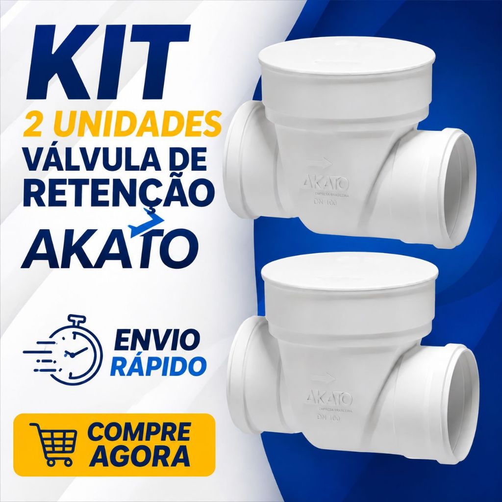 Kit 2 Válvula De Retenção Esgoto 100mm DN100 Akato Anti Retorno PVC Resistente