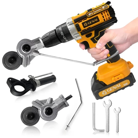 Metal Sheet Cutter Attachment for Drill - Cuts Stainless Steel 1.2mm, Iron 1.5mm, Works with 1500-3000 RPM Drills