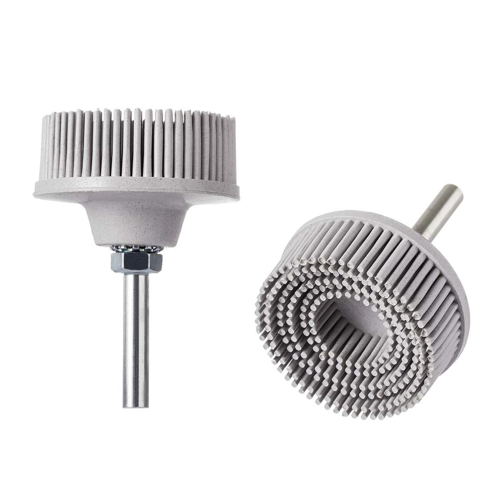2 Inch Abrasive Bristle Disc, 2PCS 120 Grit White Bristle Disc Attachment, Bristle Discs Gasket Removal Disc with 1/4 Sh