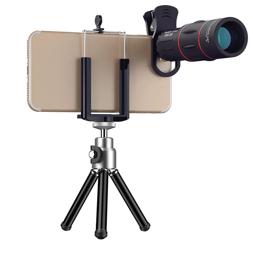 Lente Telefoto Zoom Óptico 18x Para Câmera Celular + Tripé