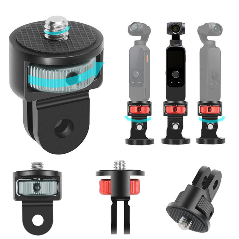 Adaptador De Tripé Com Parafuso De Alumínio , 1/4 Polegadas , Suporte De Montagem Rotativa 360 Para Gopro Insta360 One X