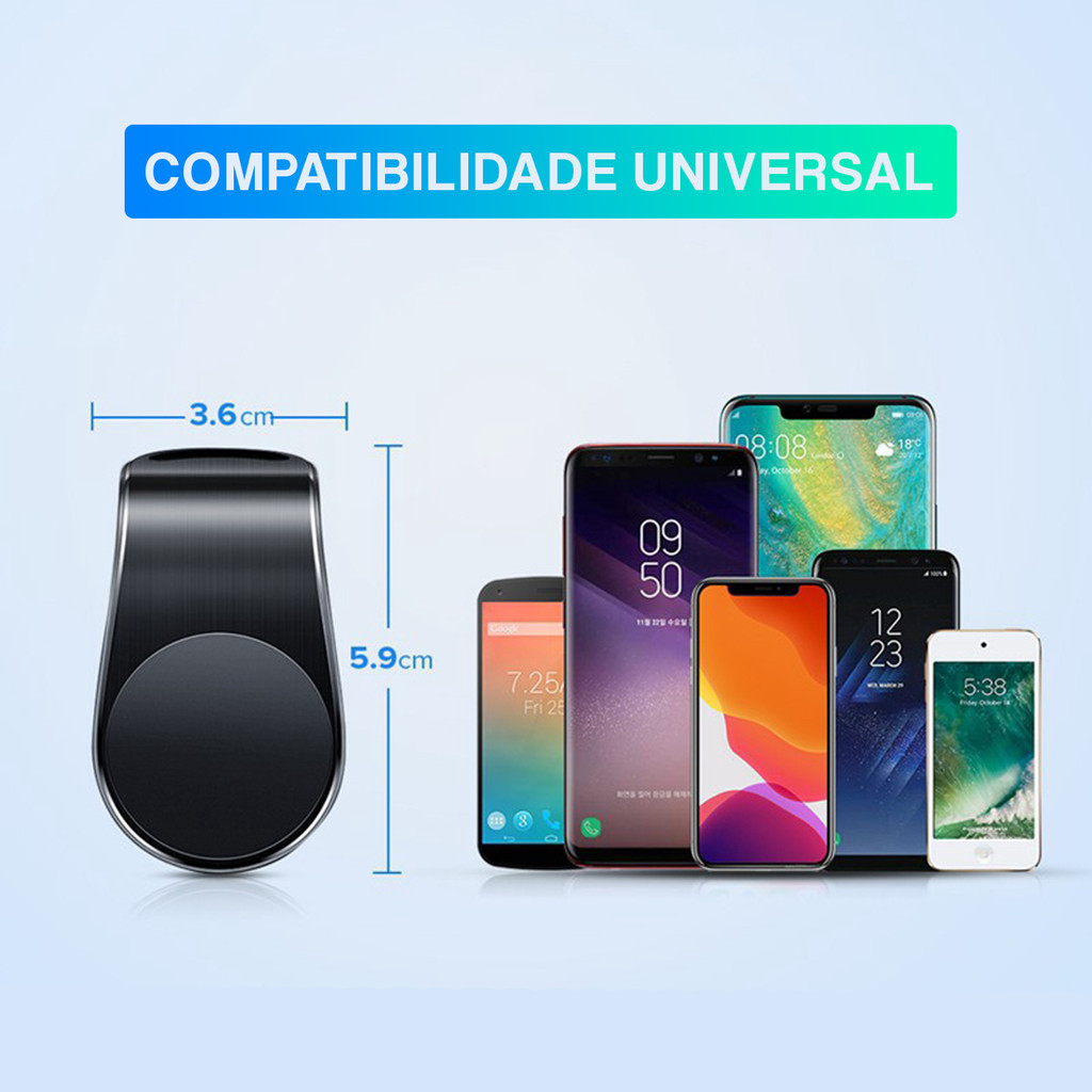 Suporte Celular Automotivo Universal Magnético Ar Condicionado Imã Veicular Carro 360