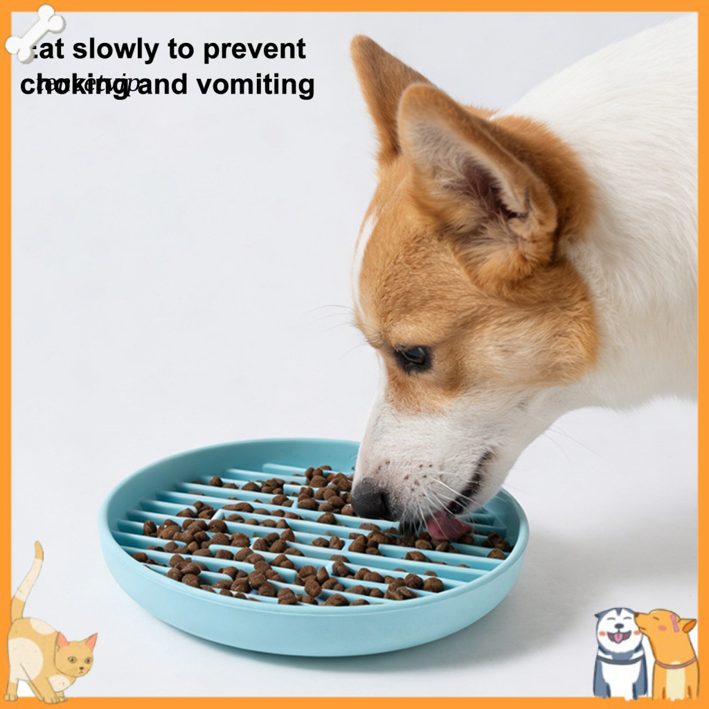 Pet Food Bowl Silicone Slow Feeder for Dogs Cats with Suction Cup – Non-slip Anti-choking Puzzle to Reduce Boredom for